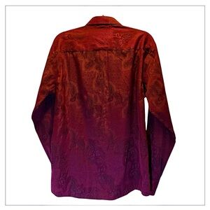 Barabas - Men's Luxury Paisley Button-Down Shirt – Wine - 100%Cotton Size XL EUC
